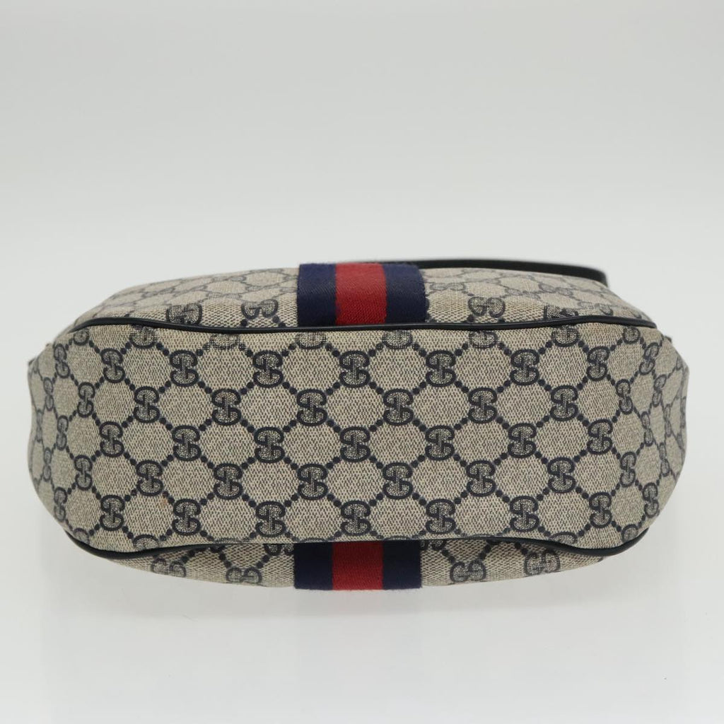GUCCI GG Supreme Sherry Line Shoulder Bag PVC Navy Red 10 2 3840 ep6578