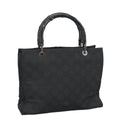 GUCCI Bamboo GG Canvas Hand Bag Nylon Black Silver 002 1016 2123 ep6579