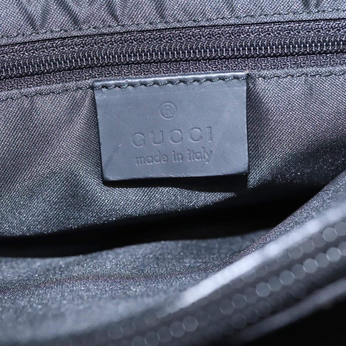 GUCCI Bamboo GG Canvas Hand Bag Nylon Black Silver 002 1016 2123 ep6579