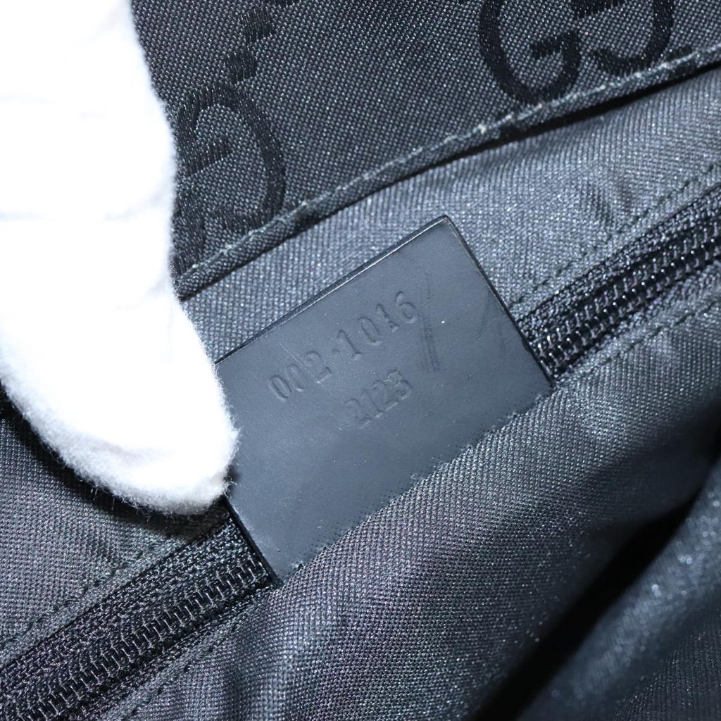GUCCI Bamboo GG Canvas Hand Bag Nylon Black Silver 002 1016 2123 ep6579