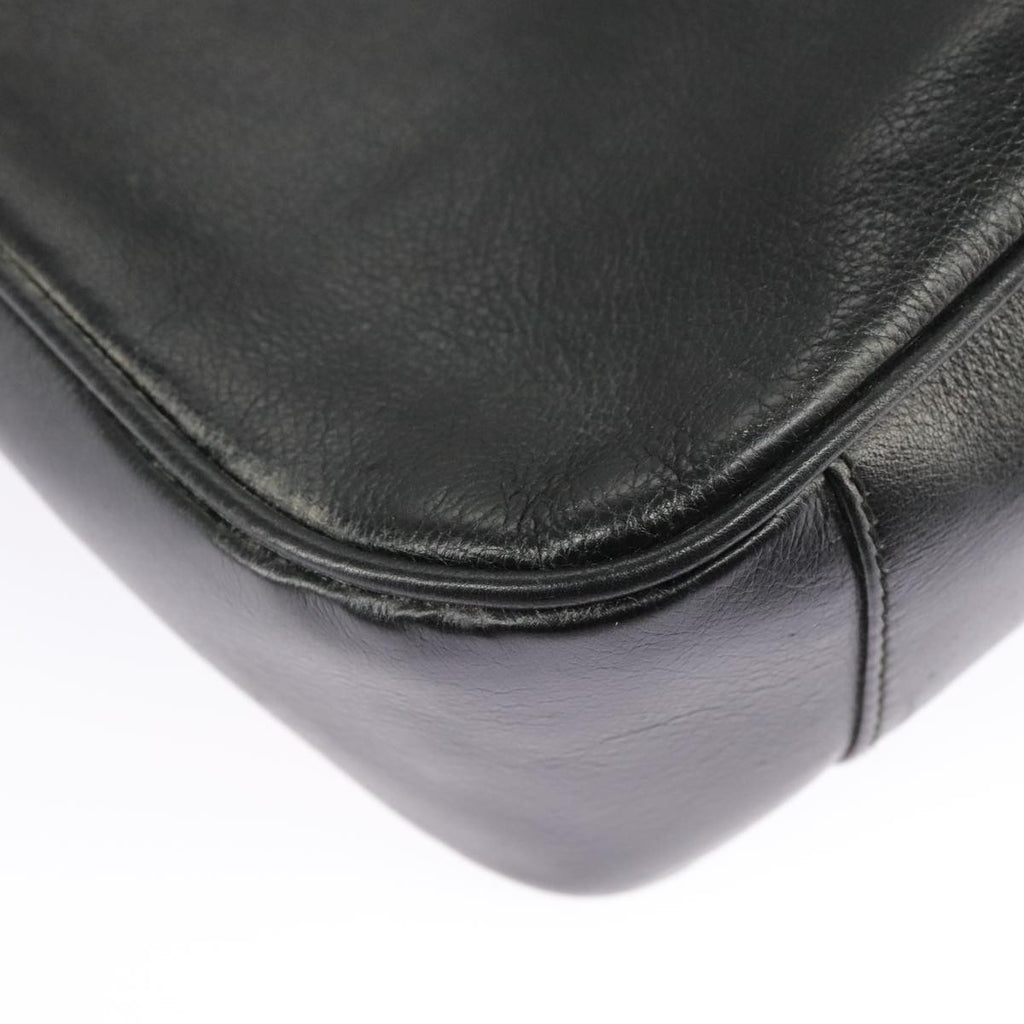GUCCI Bamboo Hand Bag Leather 2way Black Gold 000 1448 1638 ep6587