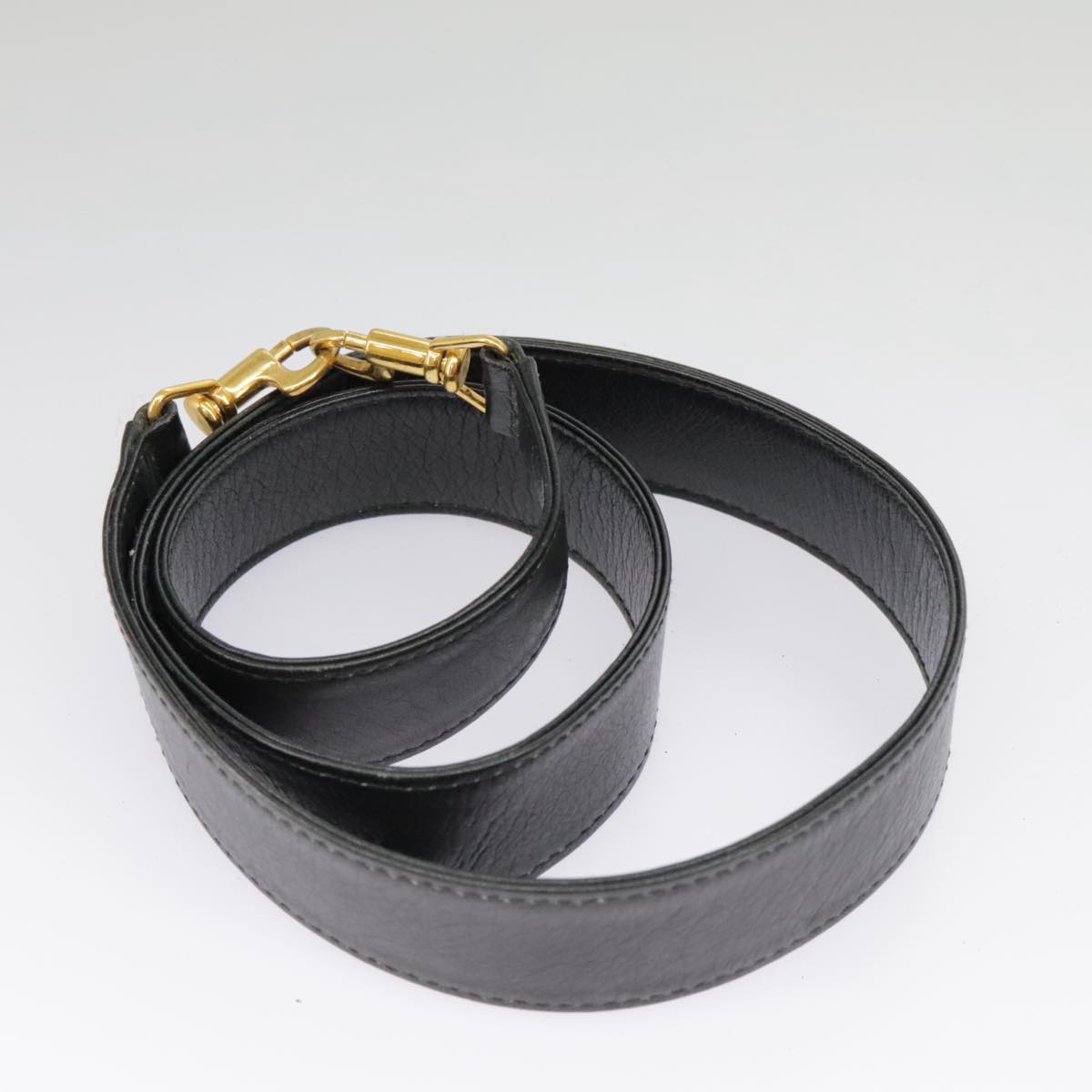 GUCCI Bamboo Hand Bag Leather 2way Black Gold 000 1448 1638 ep6587
