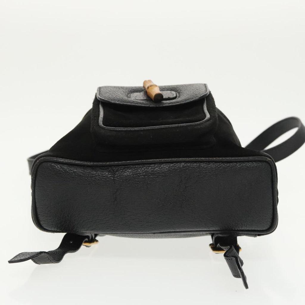 GUCCI Bamboo Backpack Suede Black Gold 003 1705 0030 ep6590
