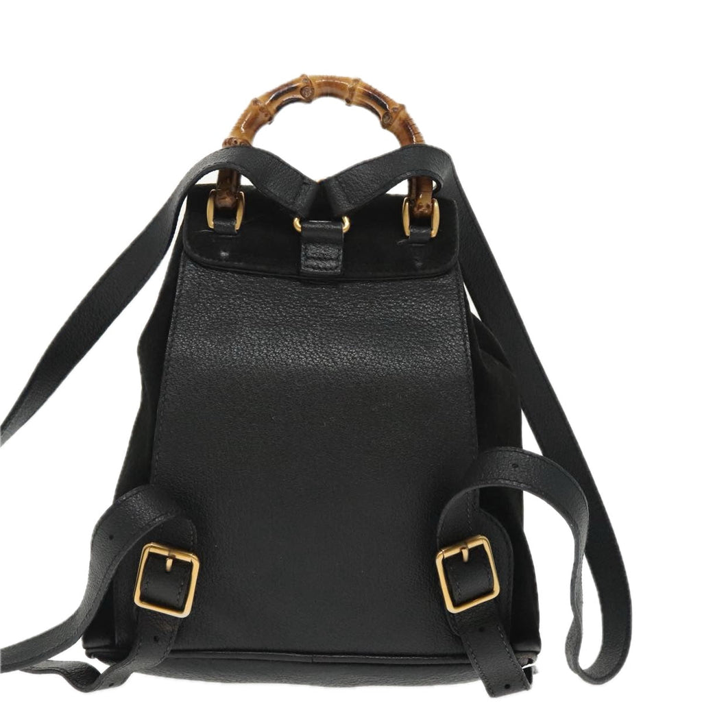 GUCCI Bamboo Backpack Suede Black Gold 003 1705 0030 ep6590