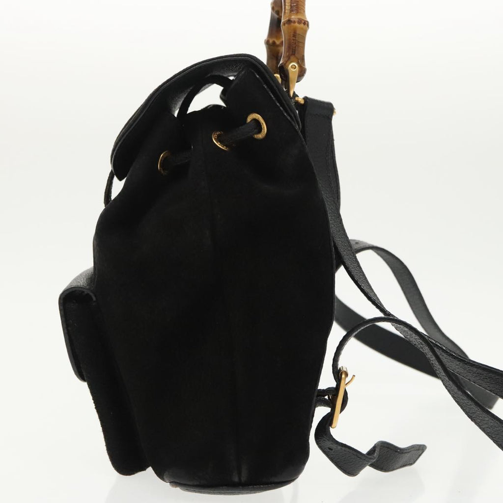 GUCCI Bamboo Backpack Suede Black Gold 003 1705 0030 ep6590
