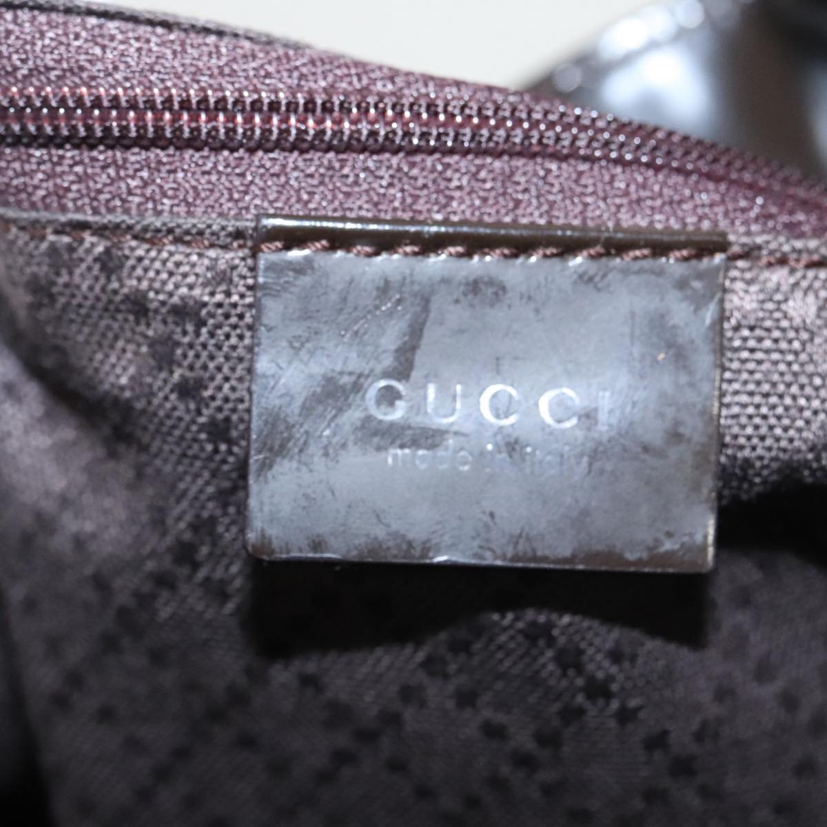 GUCCI Bamboo Hand Bag Nylon 2way Brown 001 2058 1577 ep6594