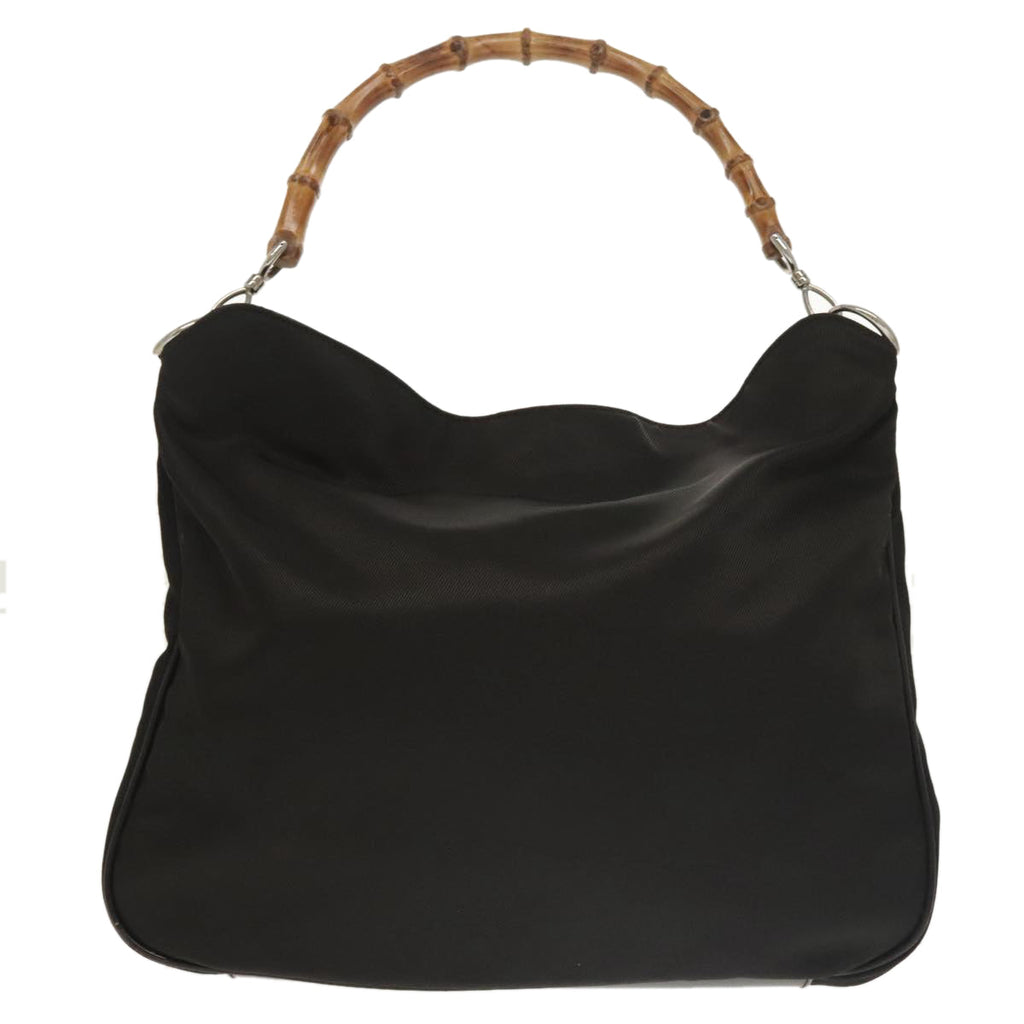 GUCCI Bamboo Hand Bag Nylon 2way Brown 001 2058 1577 ep6594