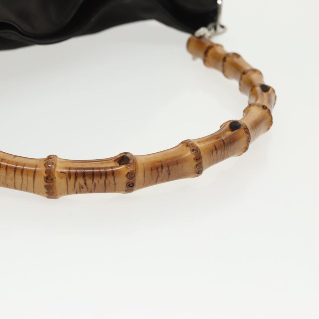 GUCCI Bamboo Hand Bag Nylon 2way Brown 001 2058 1577 ep6594