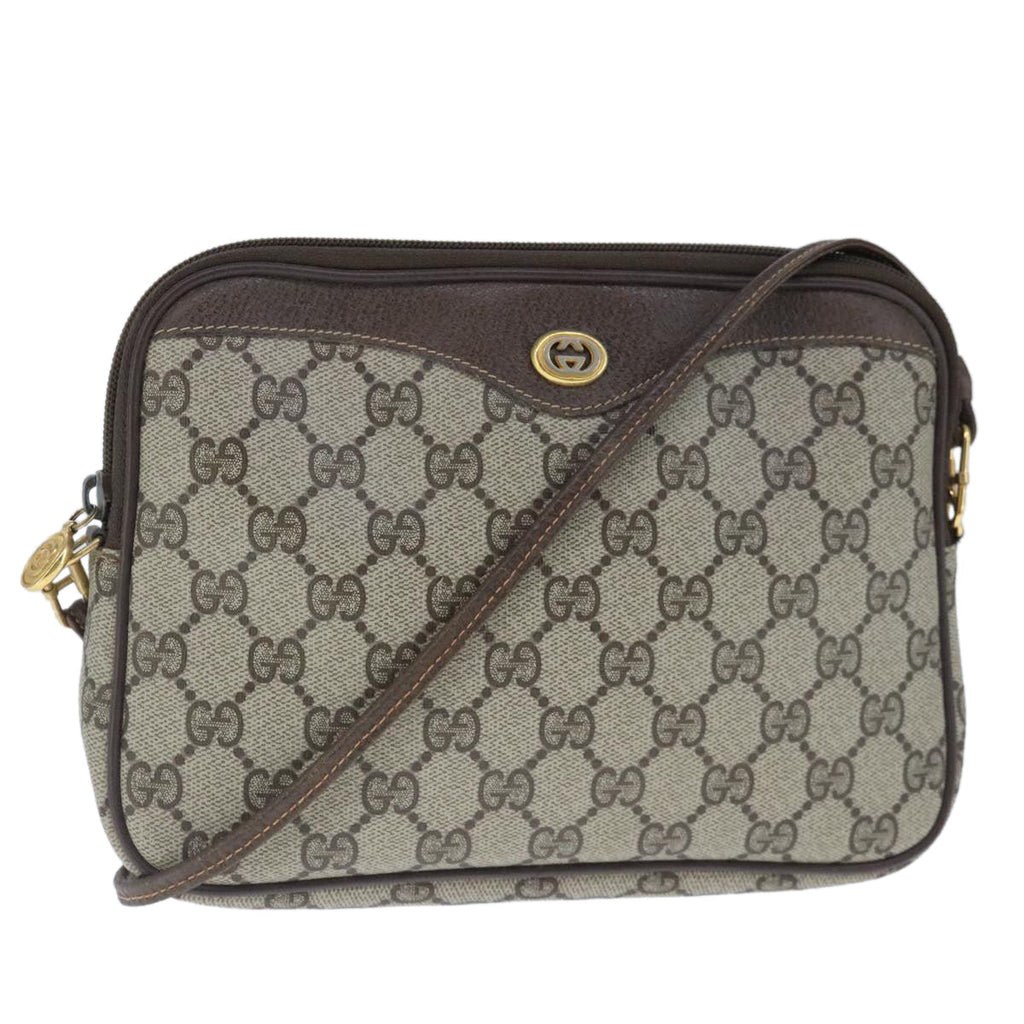 GUCCI GG Supreme Shoulder Bag PVC Leather Beige Gold 97 02 068 ep6599