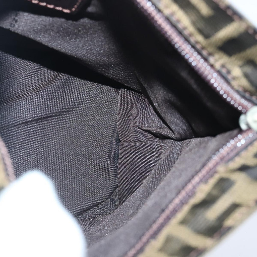 FENDI Zucca Canvas Pouch Brown Black ep6604