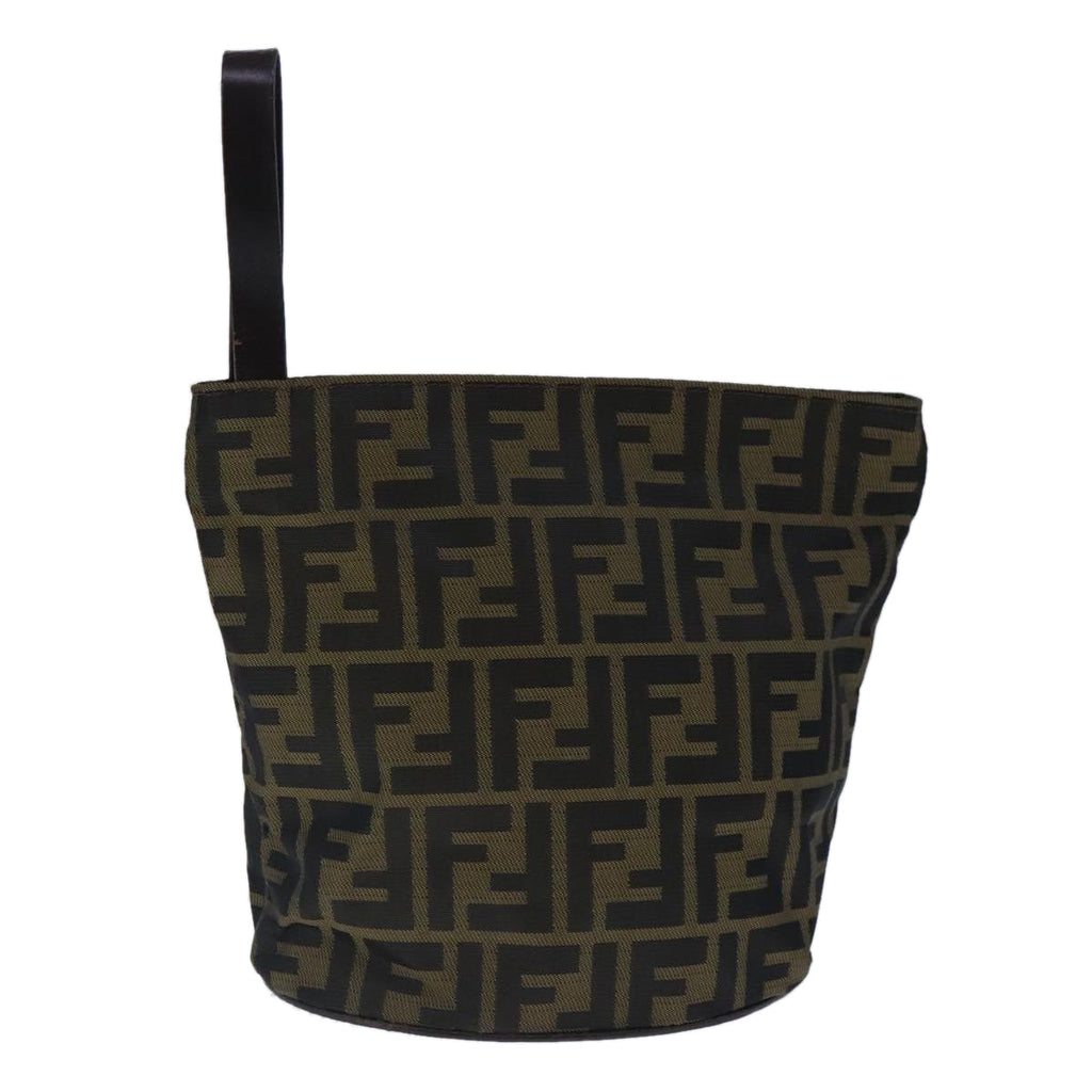 FENDI Zucca Canvas Pouch Brown Black ep6604