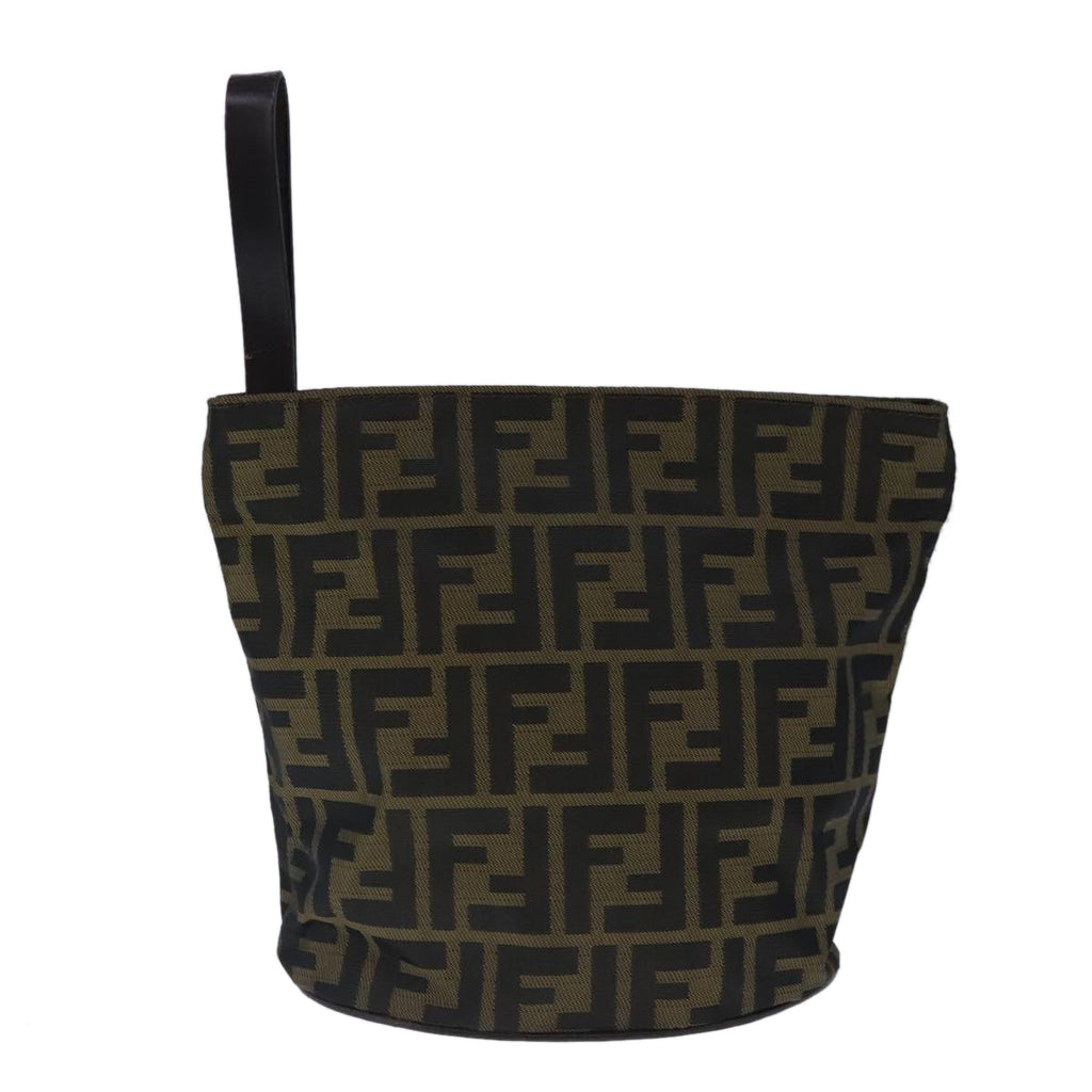 FENDI Zucca Canvas Pouch Brown Black ep6604
