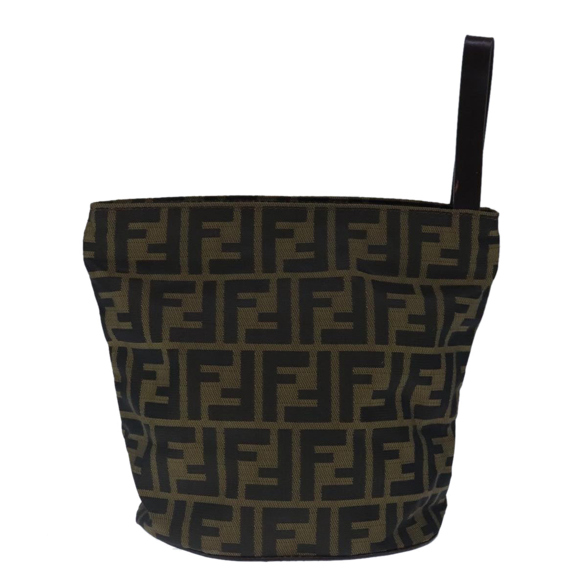 FENDI Zucca Canvas Pouch Brown Black ep6604