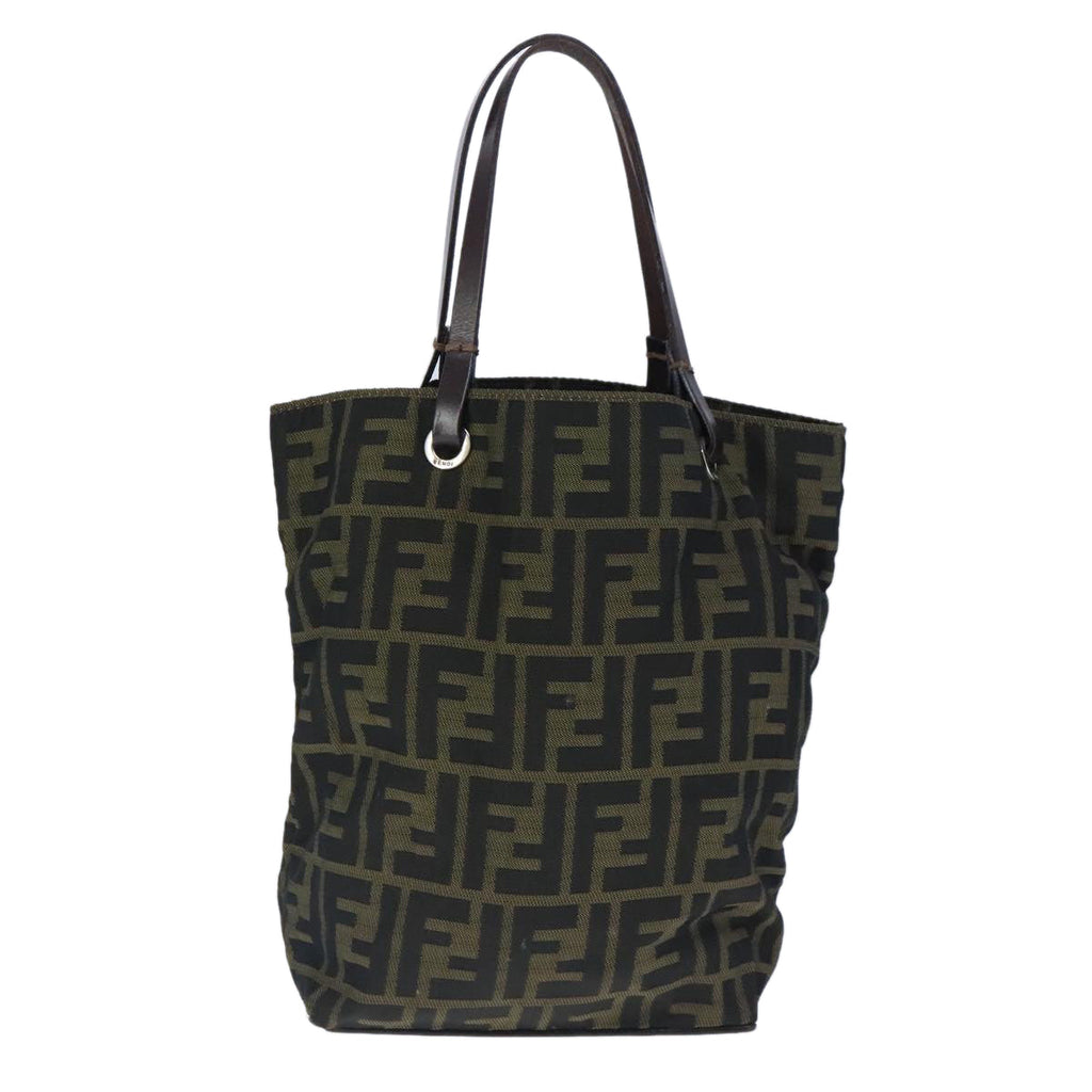 FENDI Zucca Canvas Hand Bag Brown Black ep6607