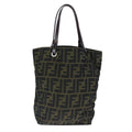 FENDI Zucca Canvas Hand Bag Brown Black ep6607