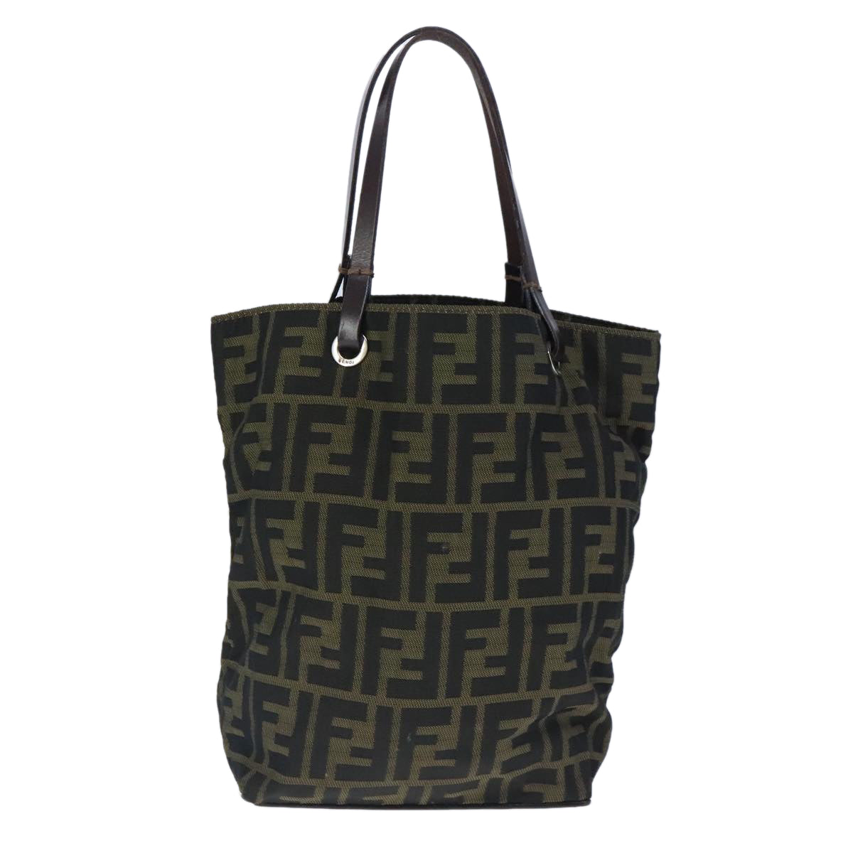 FENDI Zucca Canvas Hand Bag Brown Black ep6607