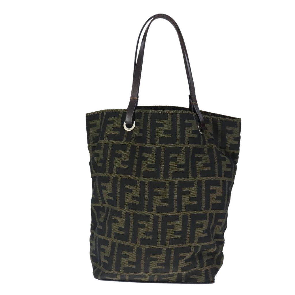 FENDI Zucca Canvas Hand Bag Brown Black ep6607