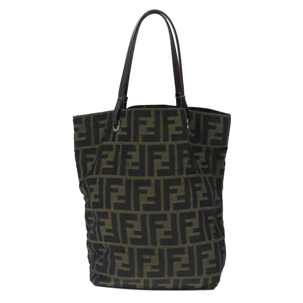 FENDI Zucca Canvas Hand Bag Brown Black ep6607