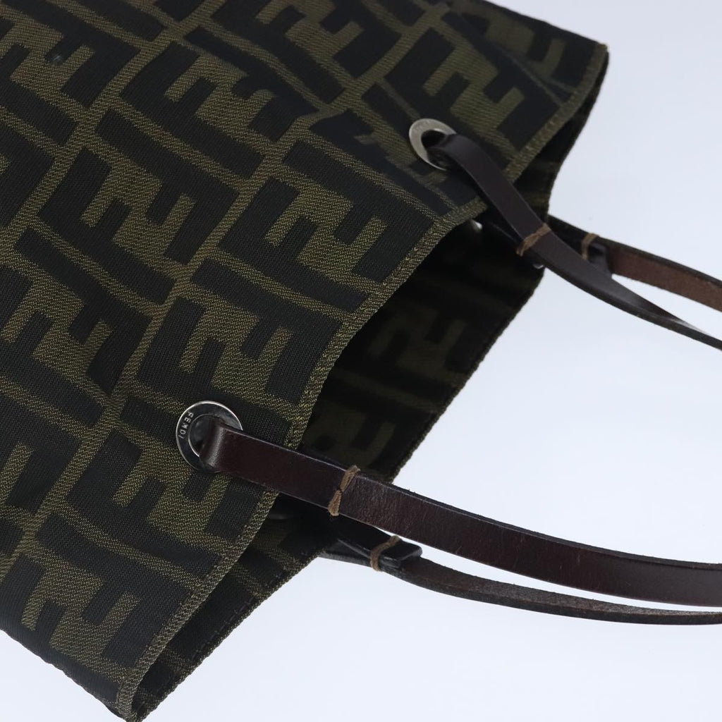 FENDI Zucca Canvas Hand Bag Brown Black ep6607