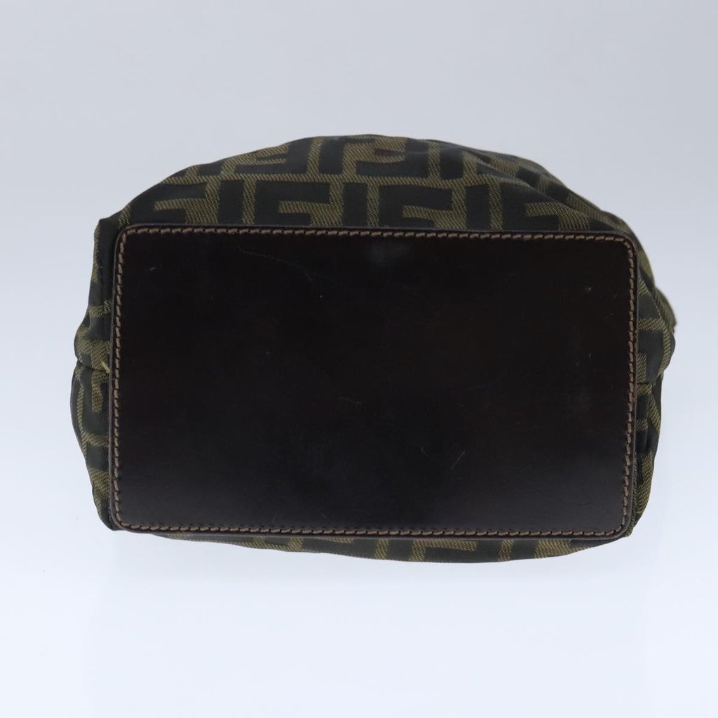 FENDI Zucca Canvas Hand Bag Brown Black ep6607