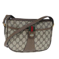 GUCCI GG Supreme Web Sherry Line Shoulder Bag PVC Leather Beige ep6616