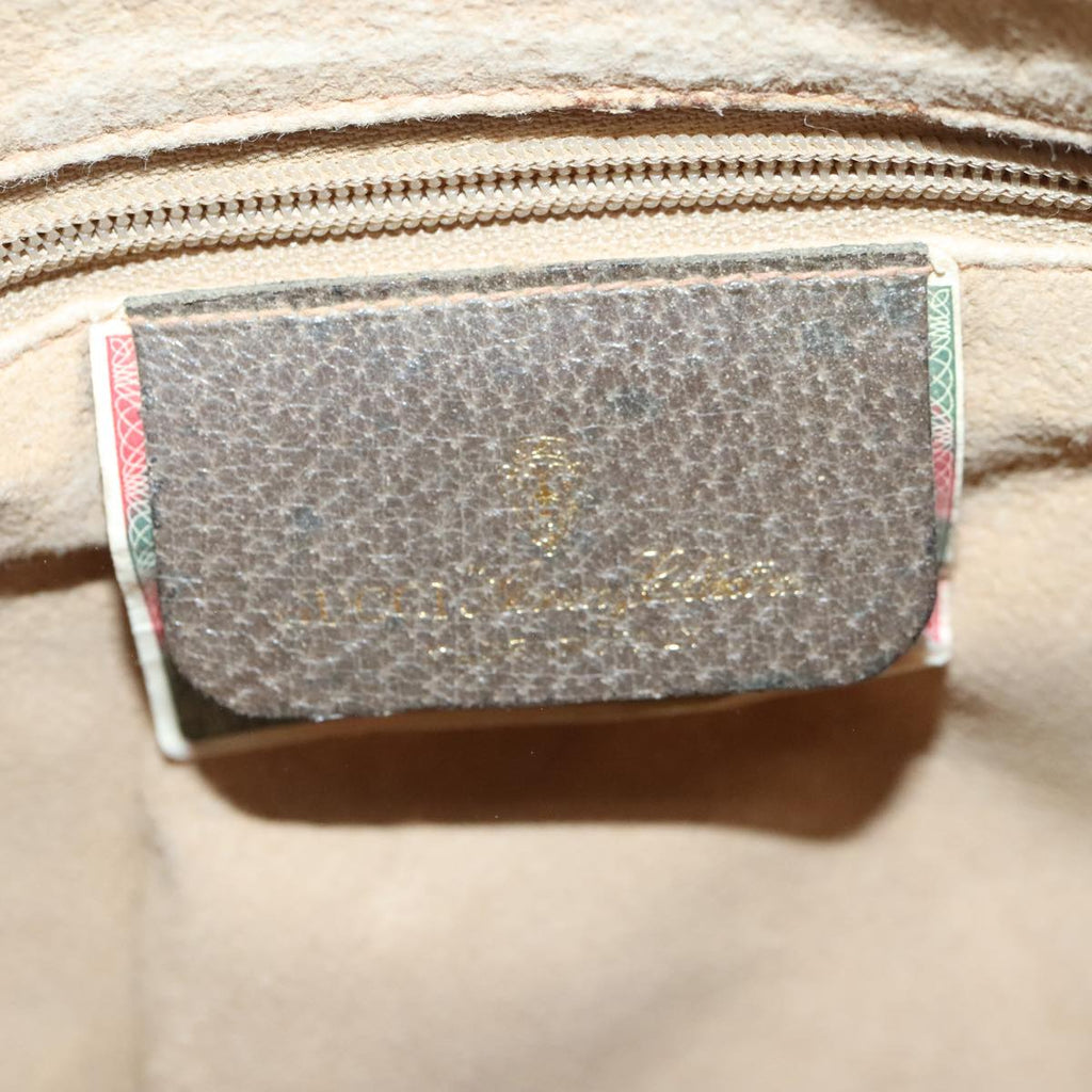 GUCCI GG Supreme Web Sherry Line Shoulder Bag PVC Leather Beige ep6616