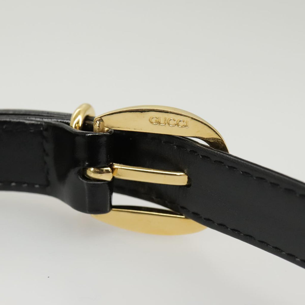 GUCCI Shoulder Bag Patent leather Black Gold ep6618