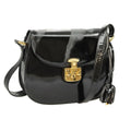 GUCCI Shoulder Bag Patent leather Black Gold ep6618