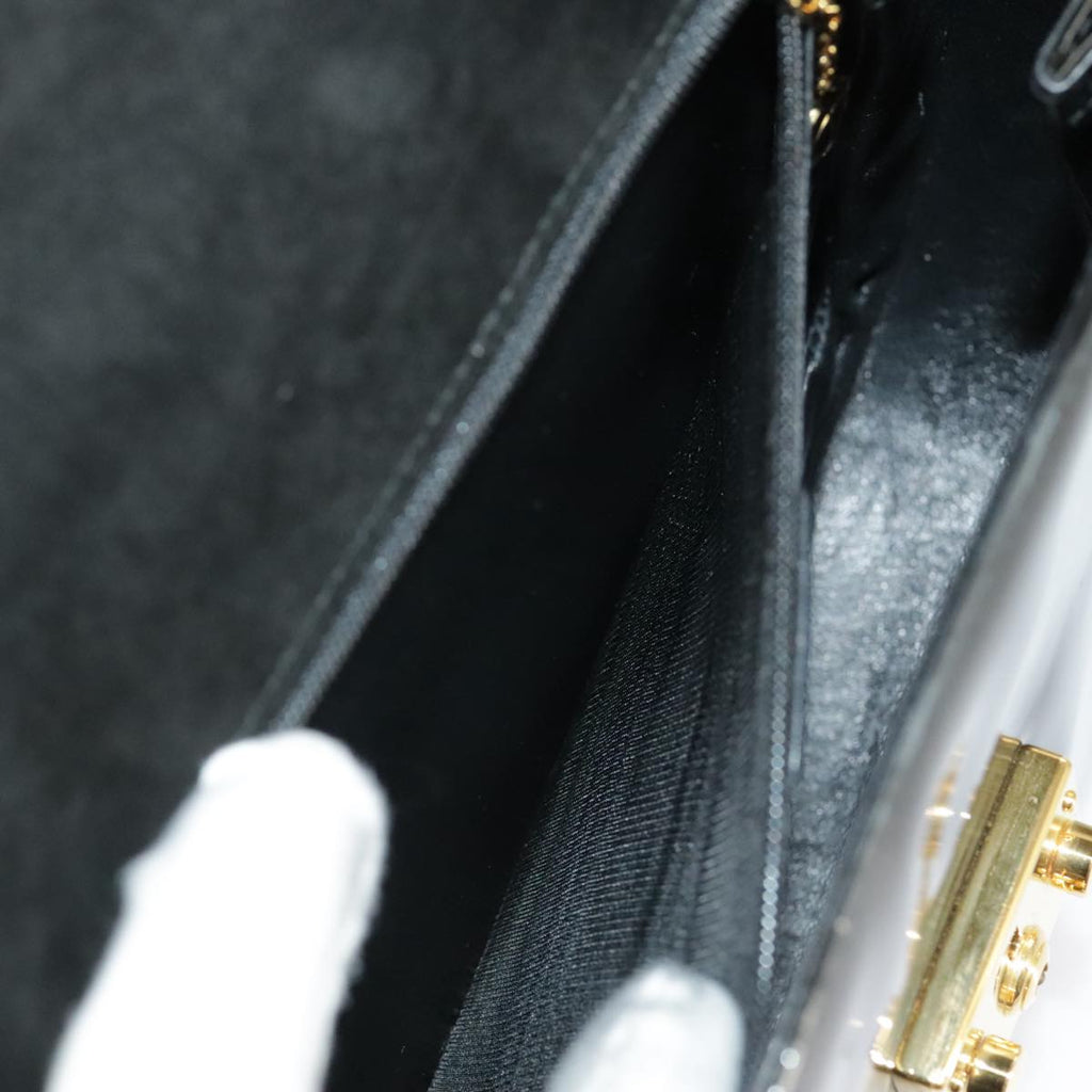 GUCCI Shoulder Bag Patent leather Black Gold ep6618