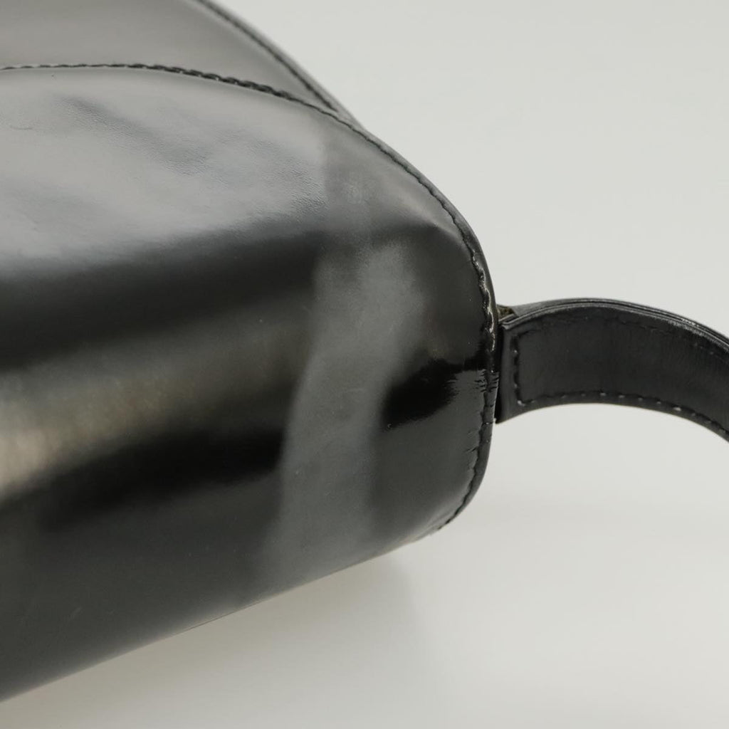 GUCCI Shoulder Bag Patent leather Black Gold ep6618