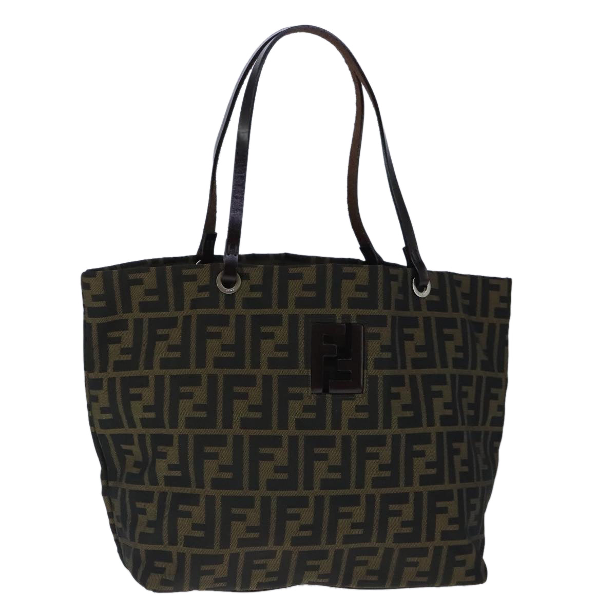 FENDI Zucca Canvas Tote Bag Brown Black ep6620