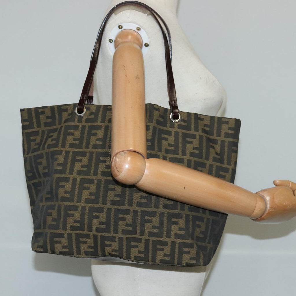FENDI Zucca Canvas Tote Bag Brown Black ep6620