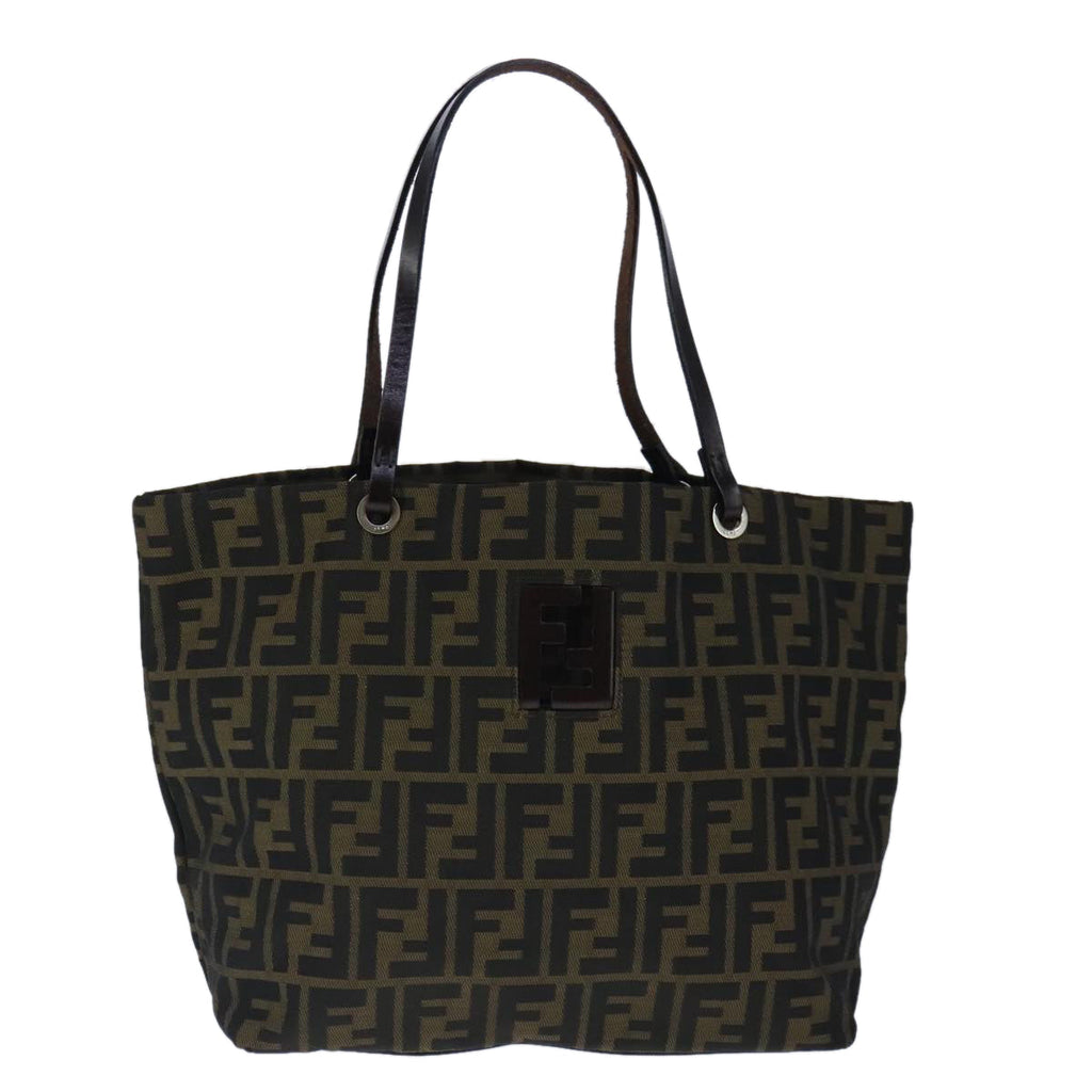 FENDI Zucca Canvas Tote Bag Brown Black ep6620