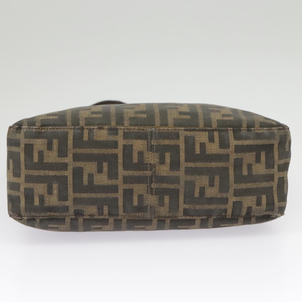 FENDI Zucca Canvas Mamma Baguette Shoulder Bag Brown Black Silver ep6627