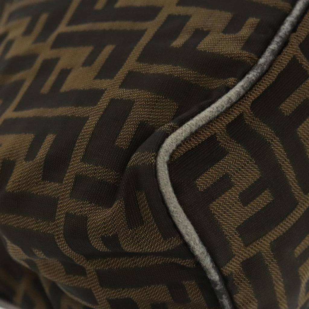 FENDI Zucca Canvas Hand Bag Brown Black Silver ep6629