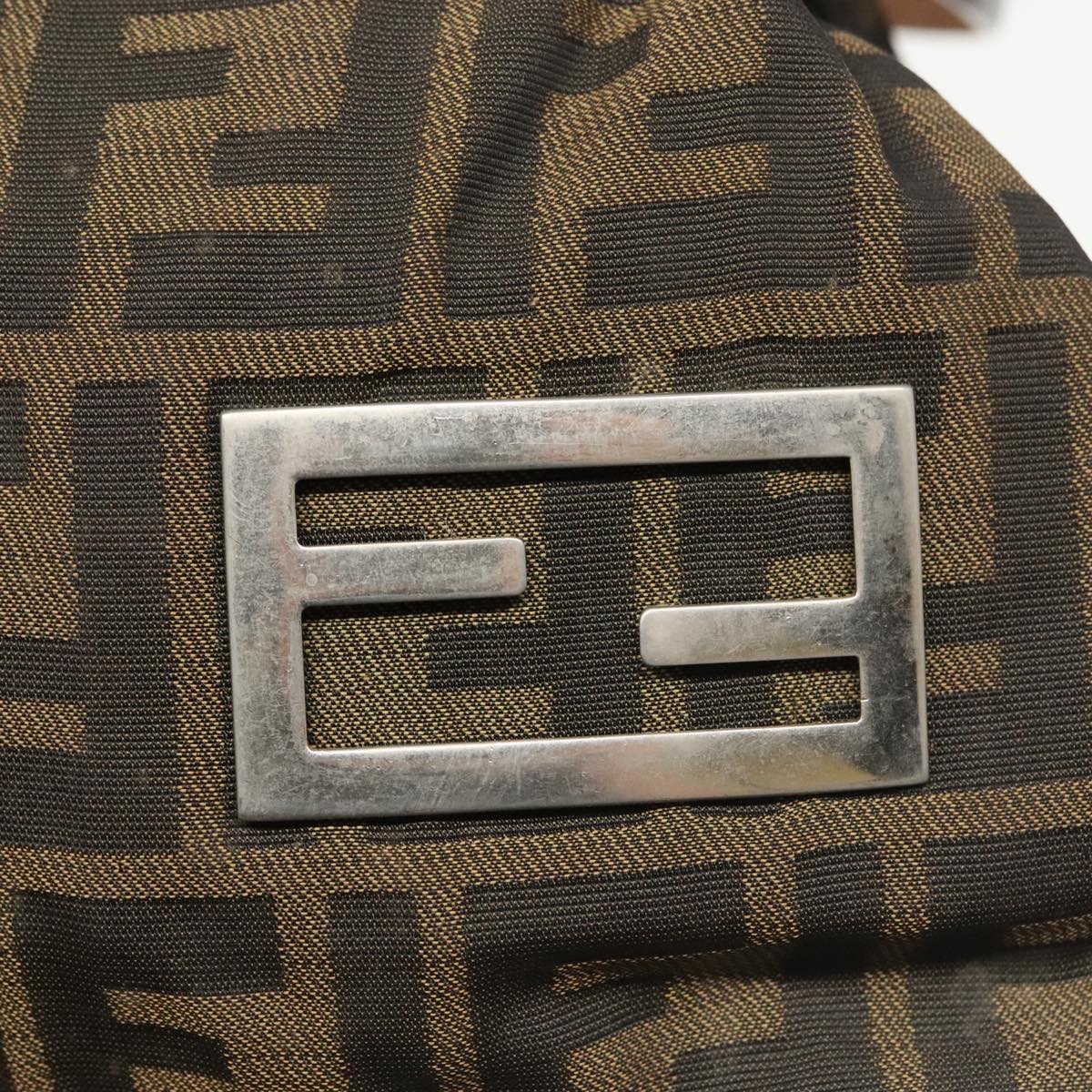 FENDI Zucca Canvas Hand Bag Brown Black Silver ep6629