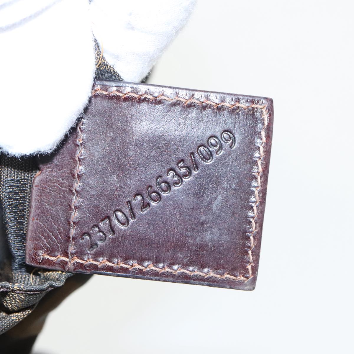 FENDI Zucca Canvas Hand Bag Brown Black Silver ep6629