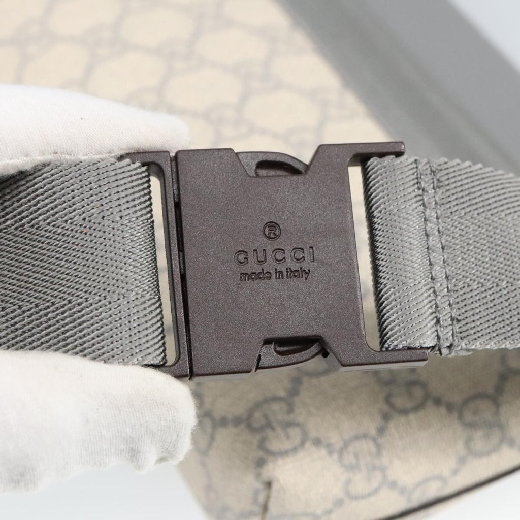 GUCCI GG Supreme Waist bag PVC White Silver 353435 ep6647