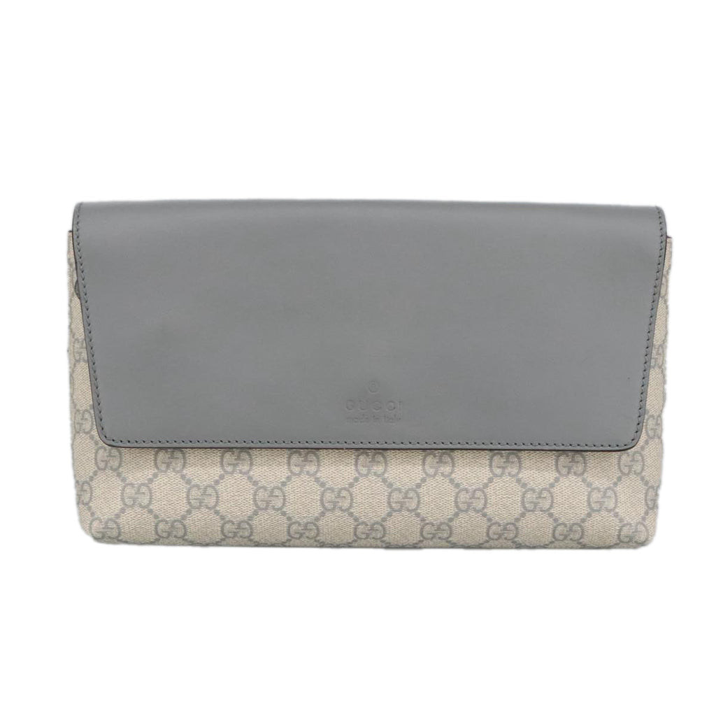 GUCCI GG Supreme Waist bag PVC White Silver 353435 ep6647