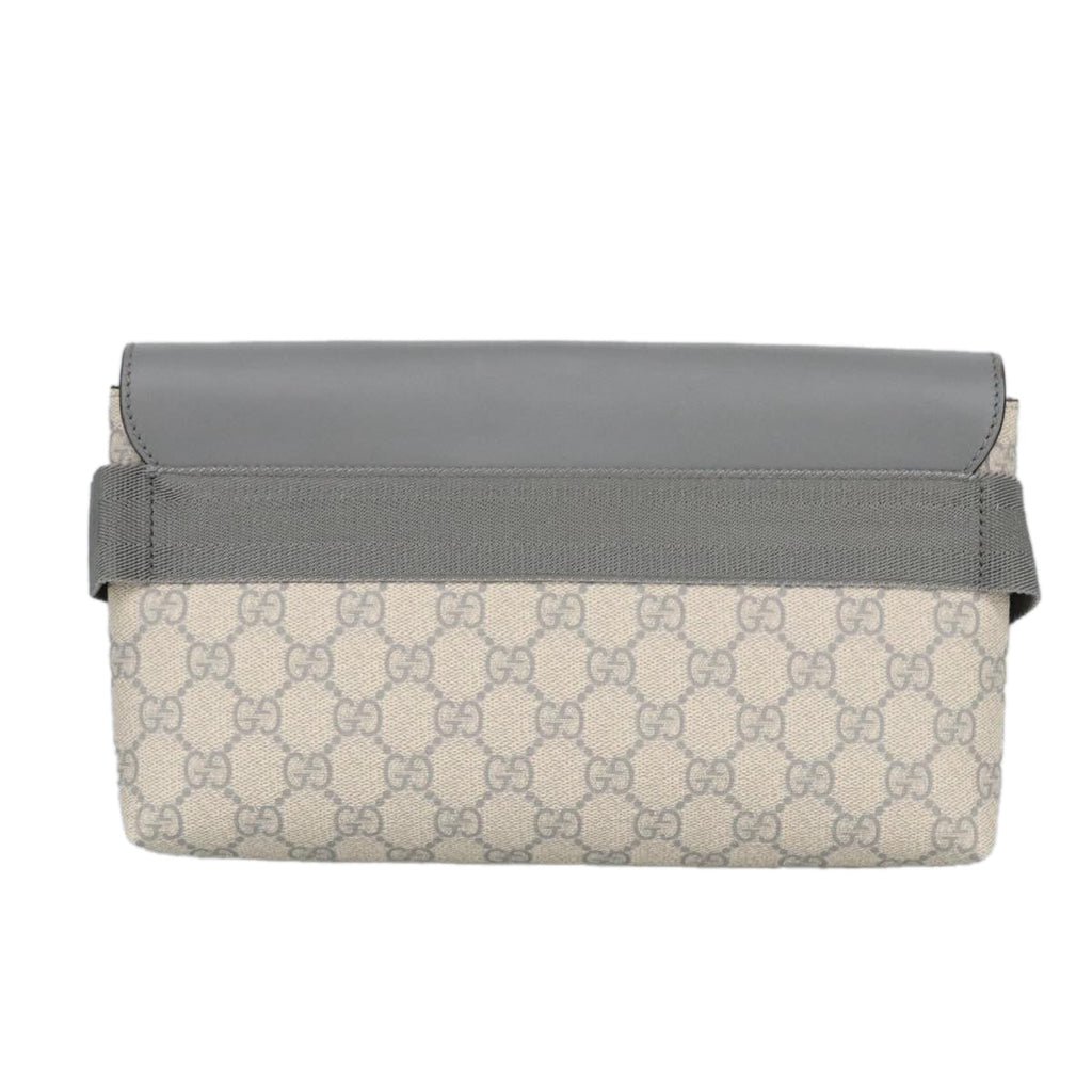 GUCCI GG Supreme Waist bag PVC White Silver 353435 ep6647