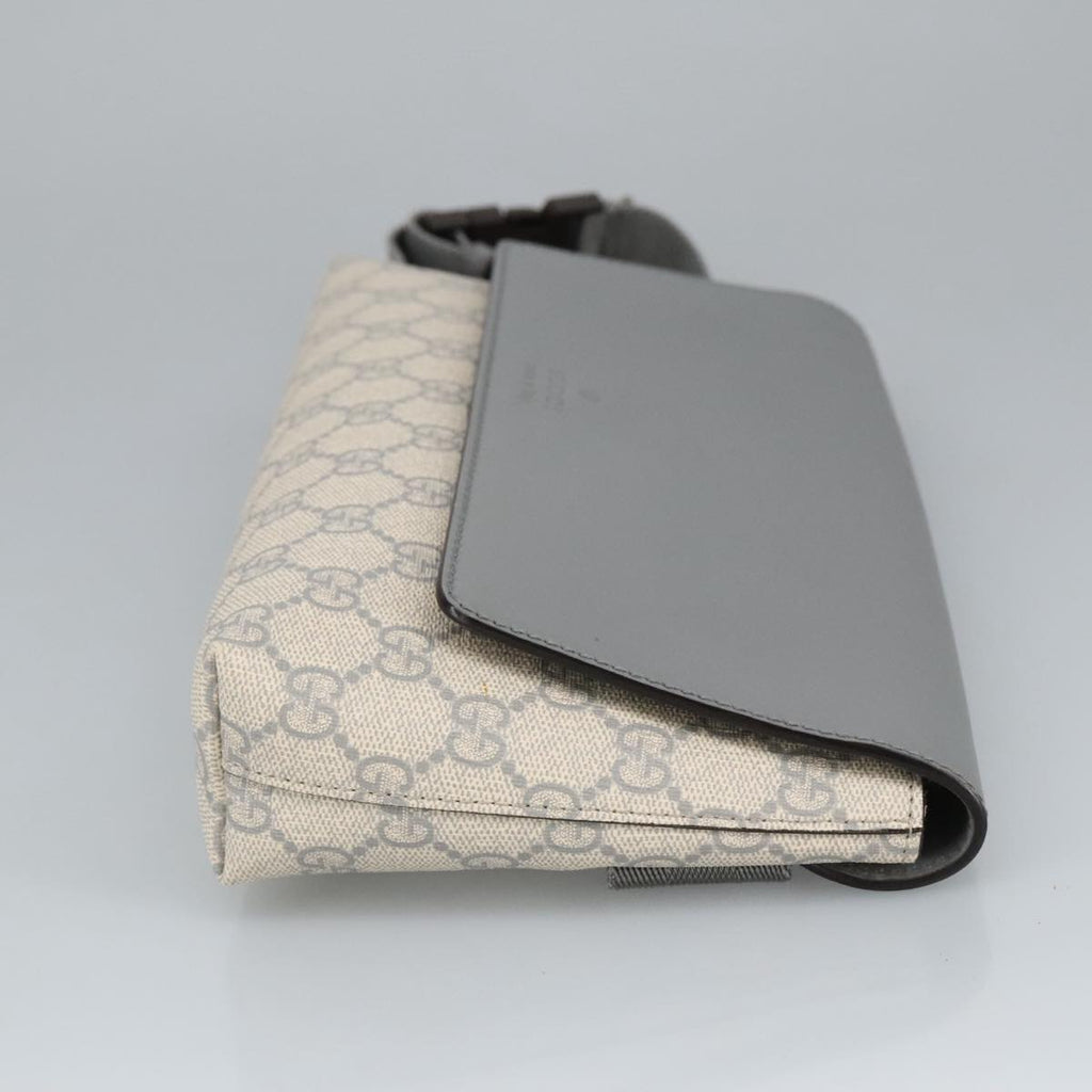 GUCCI GG Supreme Waist bag PVC White Silver 353435 ep6647