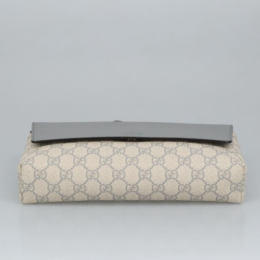 GUCCI GG Supreme Waist bag PVC White Silver 353435 ep6647
