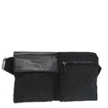 GUCCI GG Canvas Waist bag Black Silver 28566 ep6648