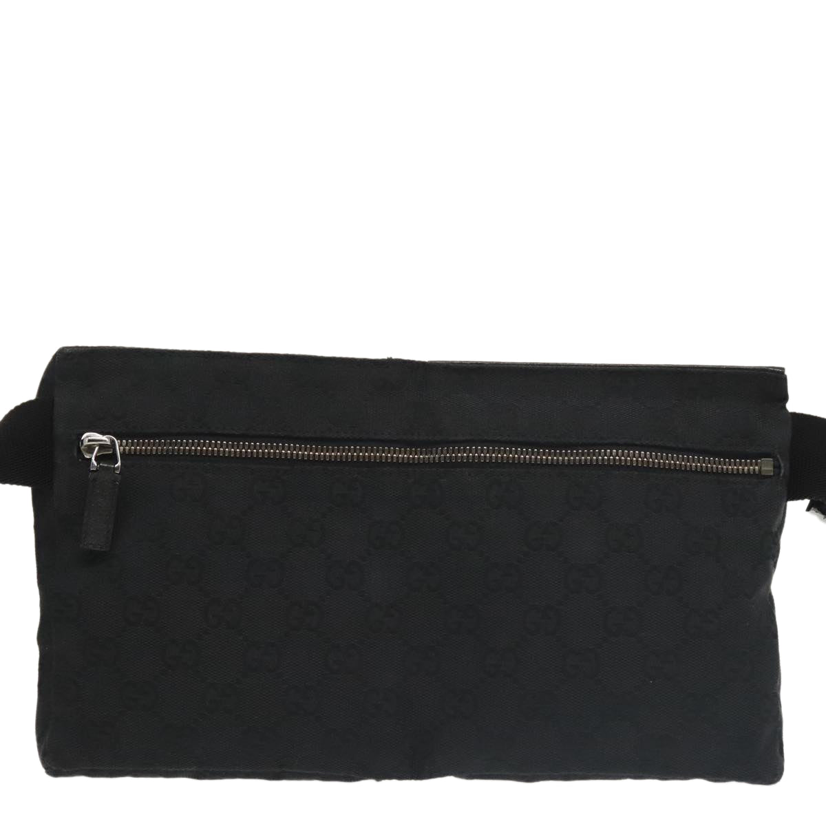GUCCI GG Canvas Waist bag Black Silver 28566 ep6648