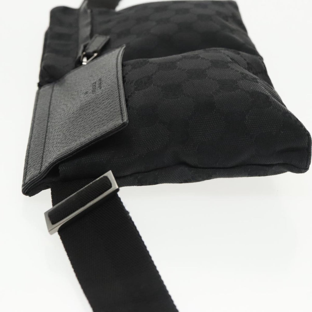 GUCCI GG Canvas Waist bag Black Silver 28566 ep6648