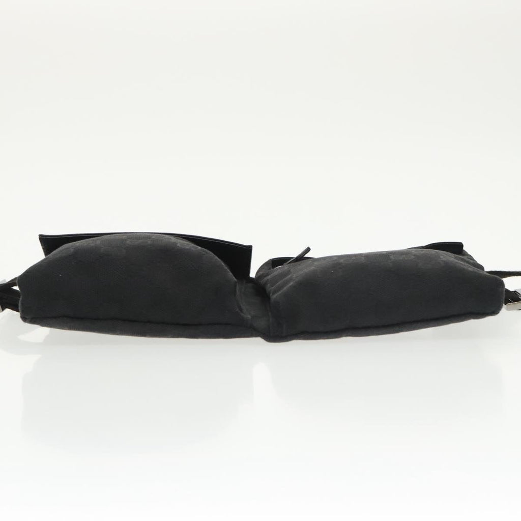 GUCCI GG Canvas Waist bag Black Silver 28566 ep6648