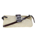 FENDI Zucca Canvas Shoulder Bag Beige Silver ep6651