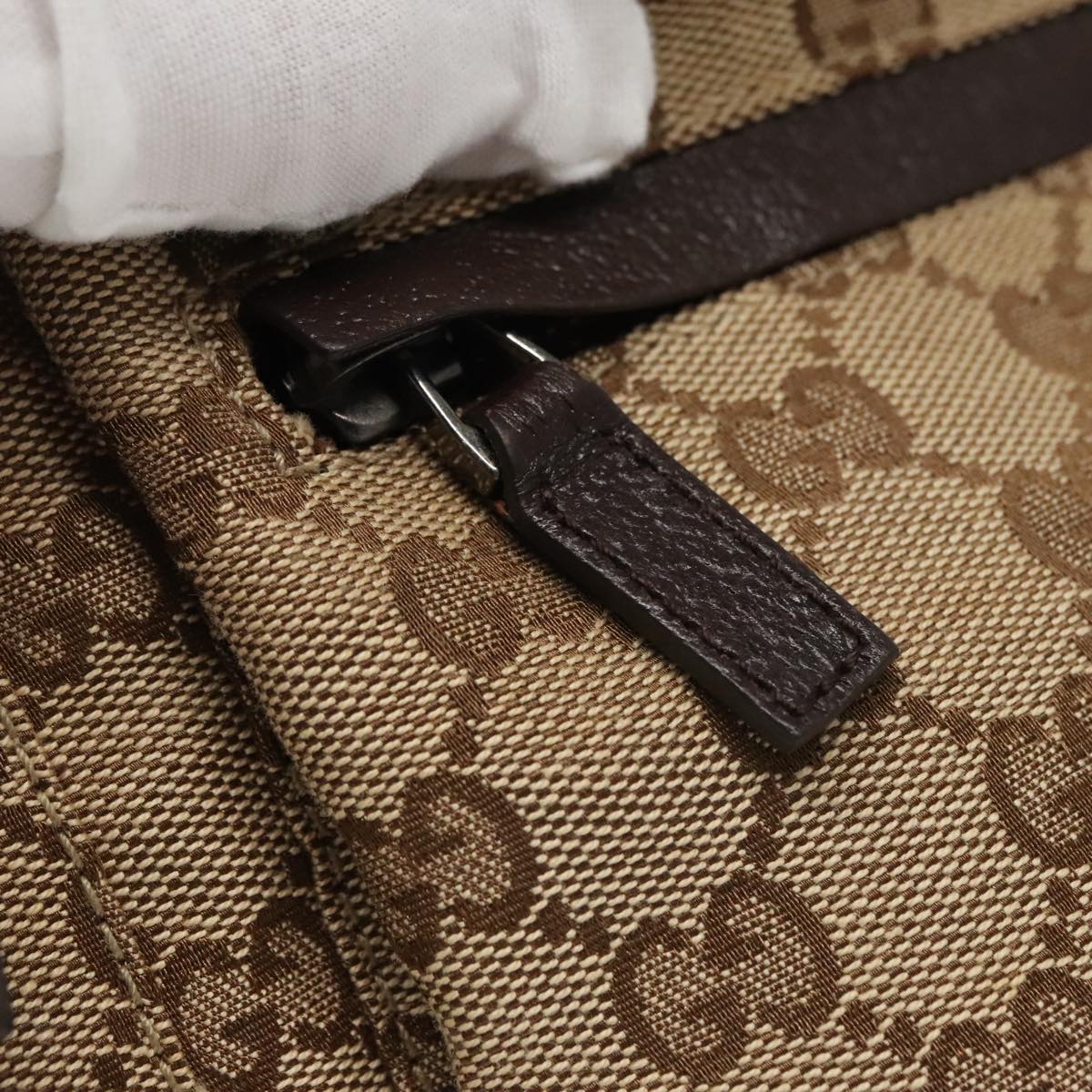 GUCCI GG Canvas Waist bag Beige Silver 28566 ep6652
