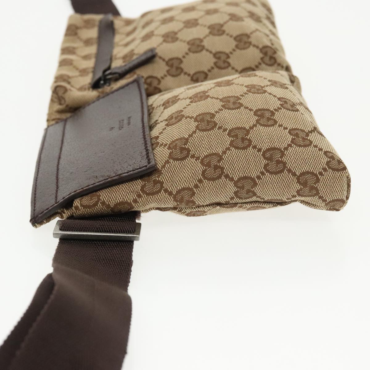 GUCCI GG Canvas Waist bag Beige Silver 28566 ep6652