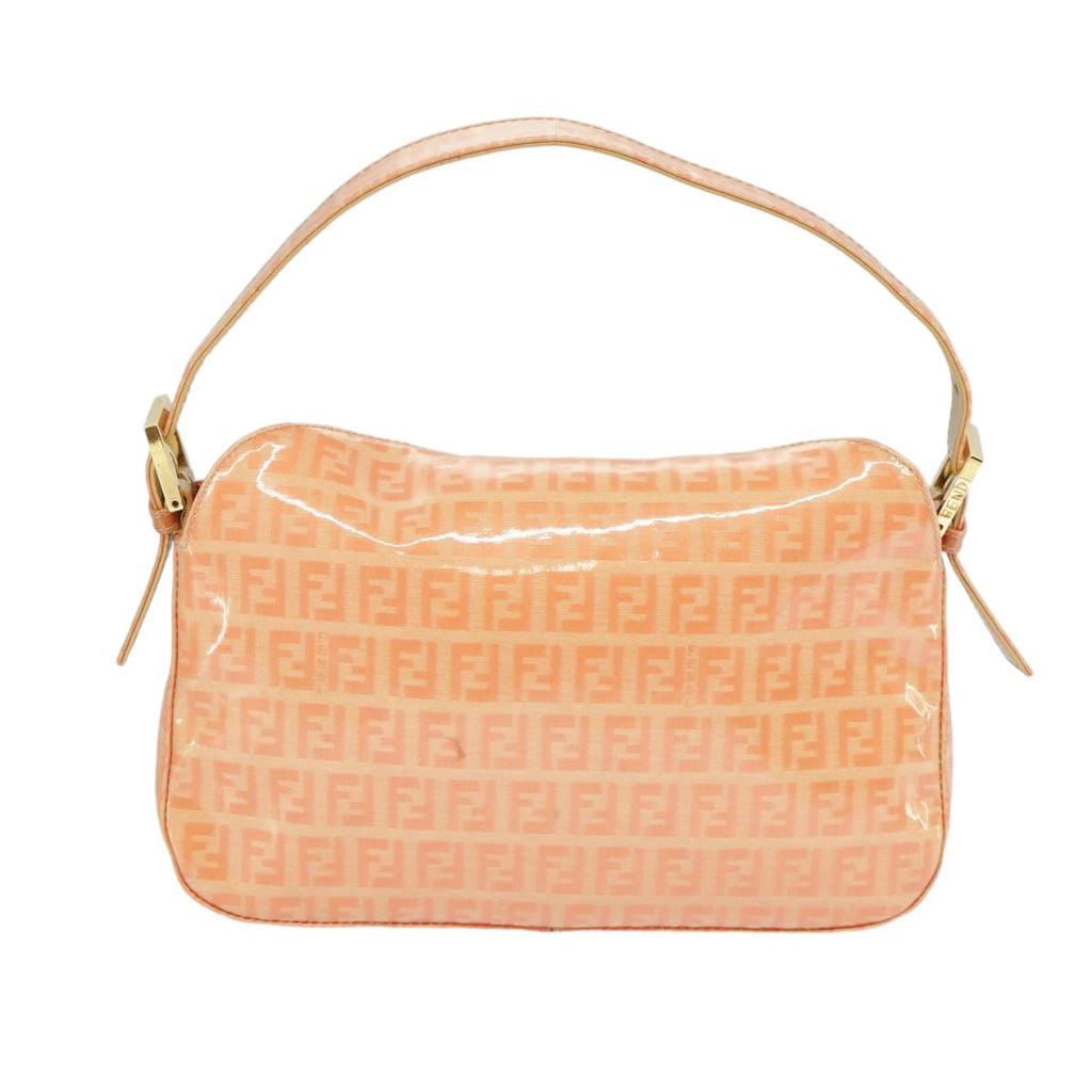 FENDI Zucchino Canvas Mamma Baguette Shoulder Bag Enamel Gold Orange ep6654